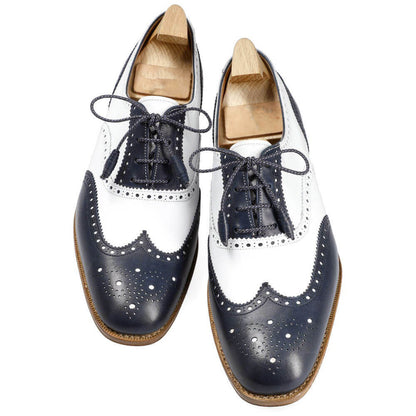 Hannah White & Navy Blue Wingtip for Women