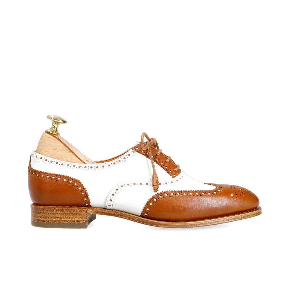 Hannah White & Tan Wingtip for Women