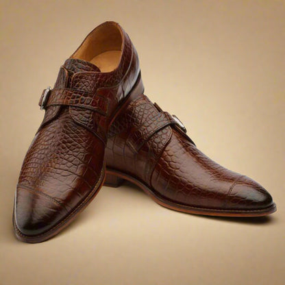 Lucas Tan Exotic Leather Single Monkstrap