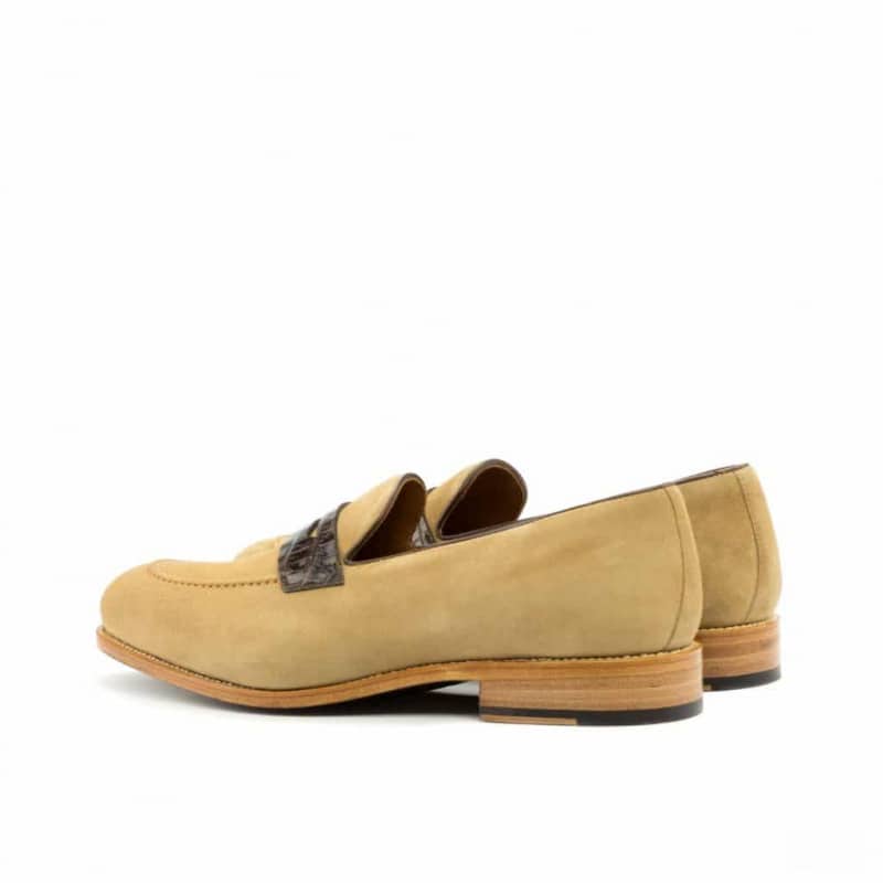 Ned Beige Suede Leather Penny Loafer