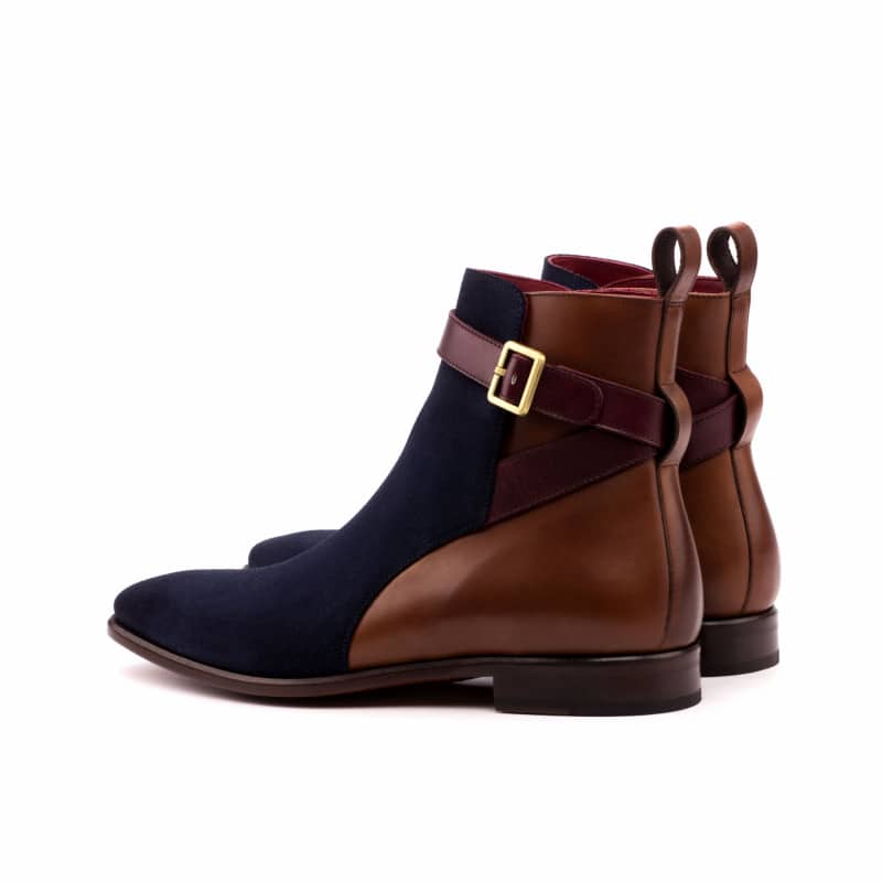 Lucas Brown Leather & Navy Blue Suede Jodhpur Boot