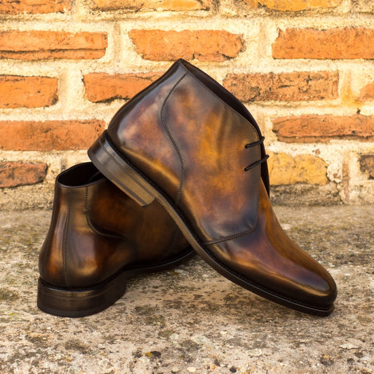 Theodore Tan Hand Patina Goodyear Welted Chukka Boot