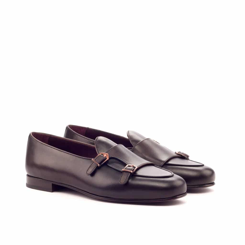 Burgundy Leather Formal Monk Strap Loafer Slip On Shoes for Men with Leather Sole. Goodyear Welted Construction Available.