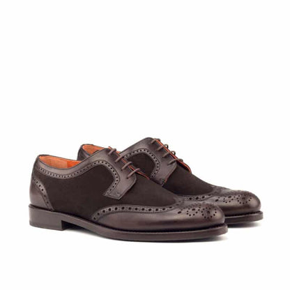 Sophia Dark Brown Leather Suede Derby for Women