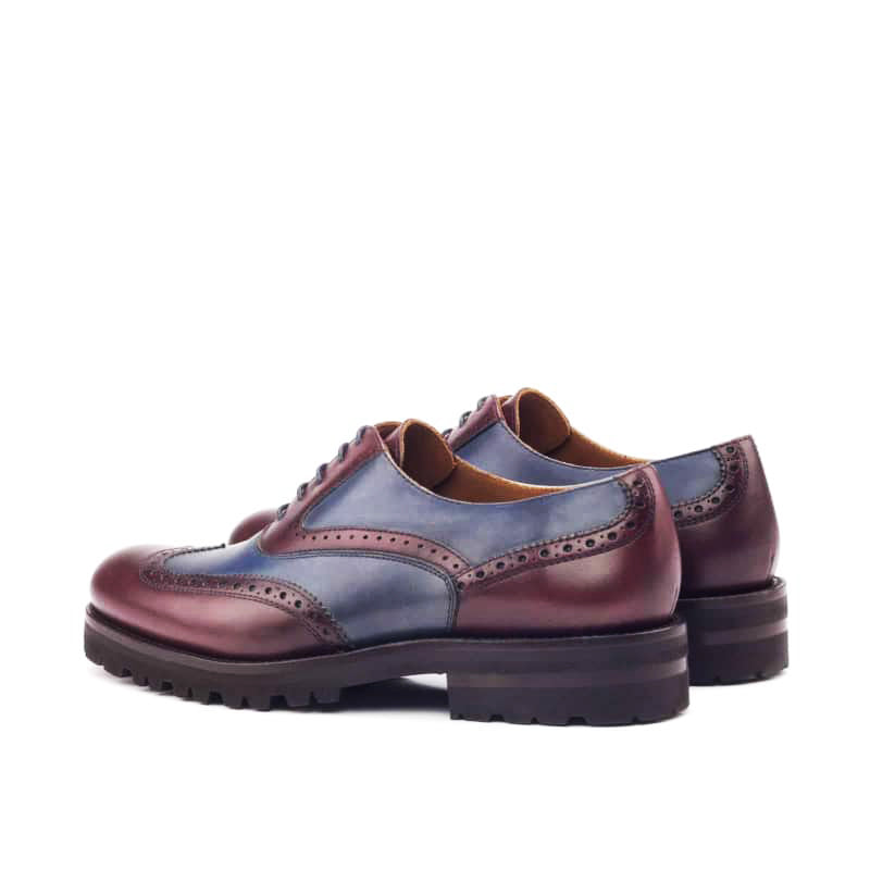 Christina Chunky Navy Blue & Burgundy Leather Brogue Oxford for Women