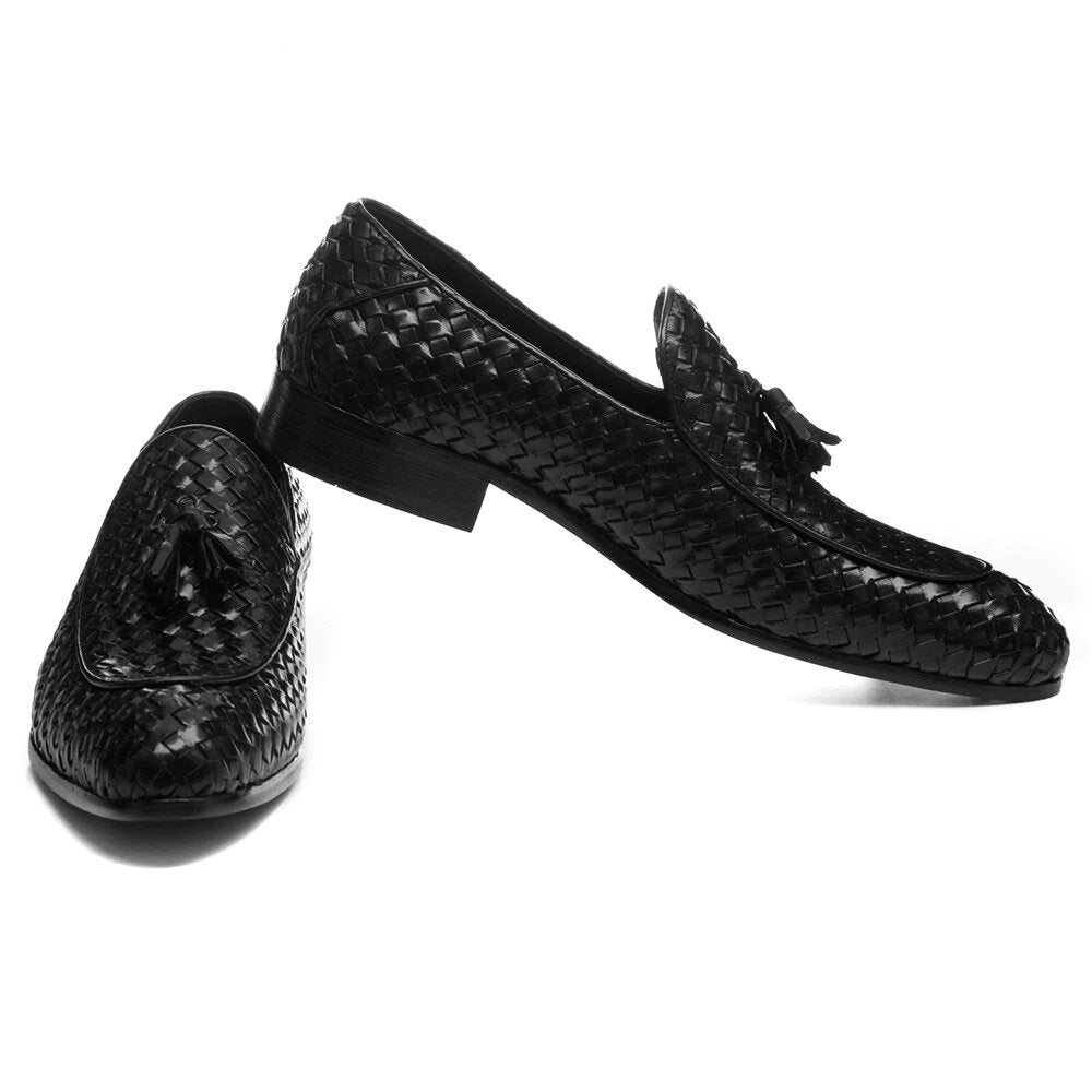 Oliver Black Braided Tassel Loafer