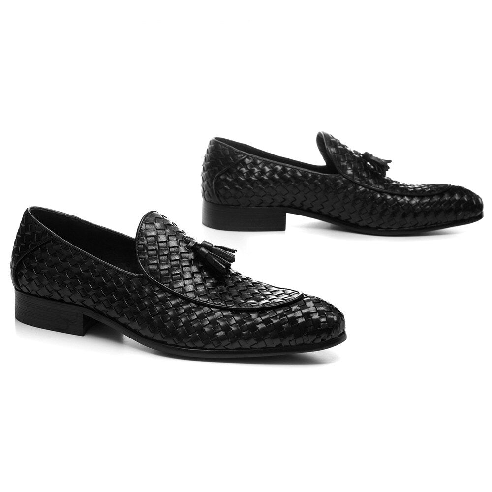 Oliver Black Braided Tassel Loafer