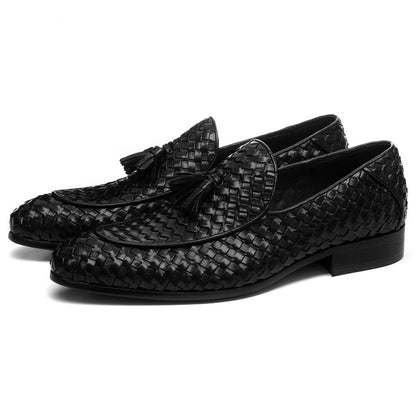 Oliver Black Braided Tassel Loafer