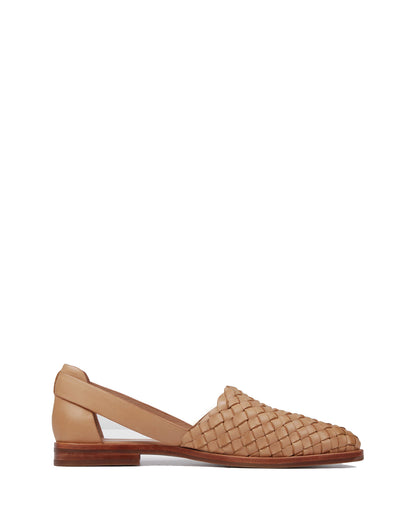 Zoe Beige Braided Flats for Women