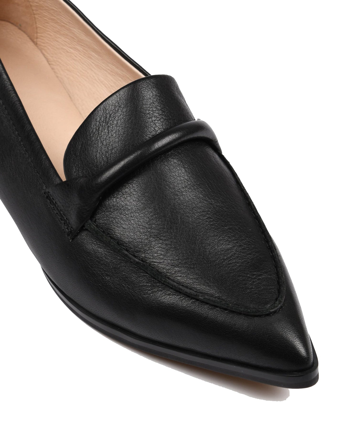 Leah Black Pointy Flats for Women