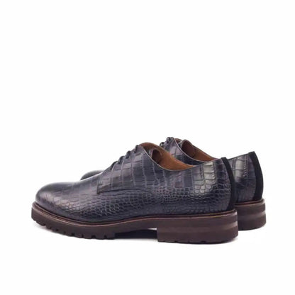 Harper Black Croco Print Derby