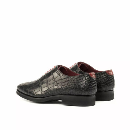 Darvil Black Croco Print Wholecut