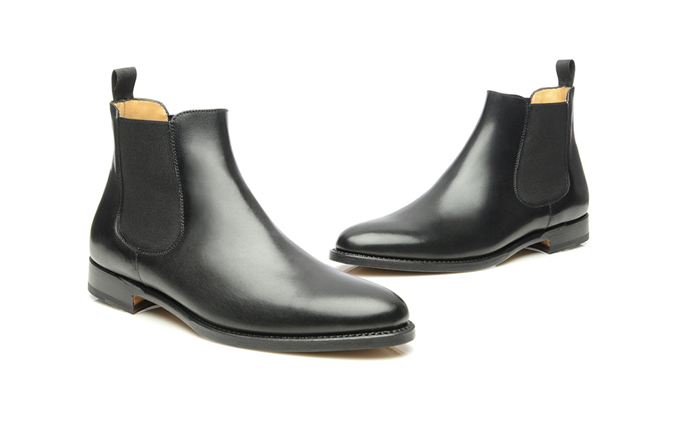 Emma Black Leather Classic Chelsea for Women