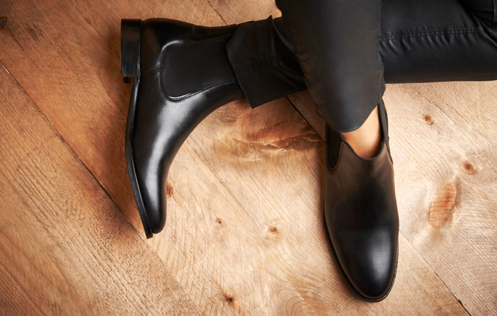 Emma Black Leather Classic Chelsea for Women