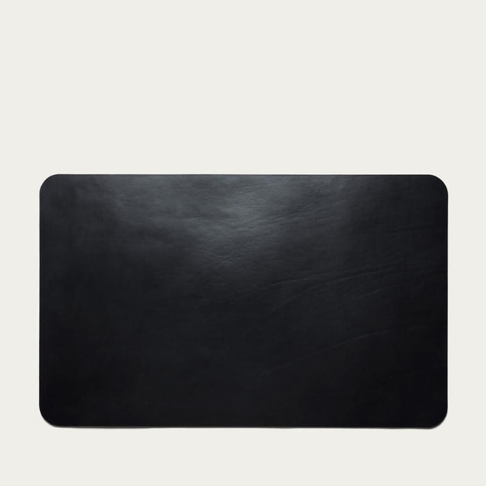 Black Vegan Leather Desk Pad