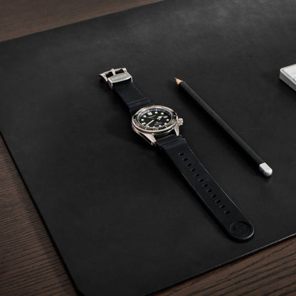 Black Vegan Leather Desk Pad