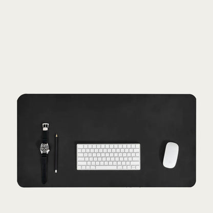 Black Vegan Leather Desk Pad