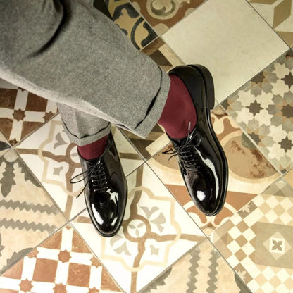 Galvin Black Patent Wholecut Oxford
