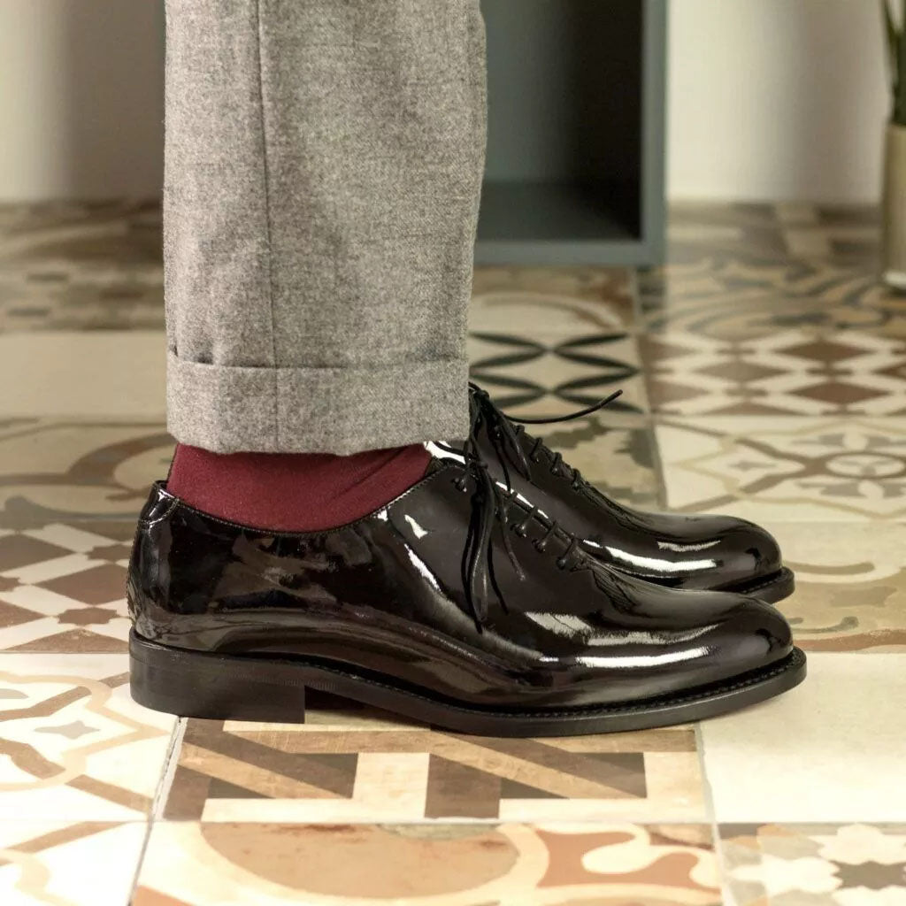 Galvin Black Patent Wholecut Oxford