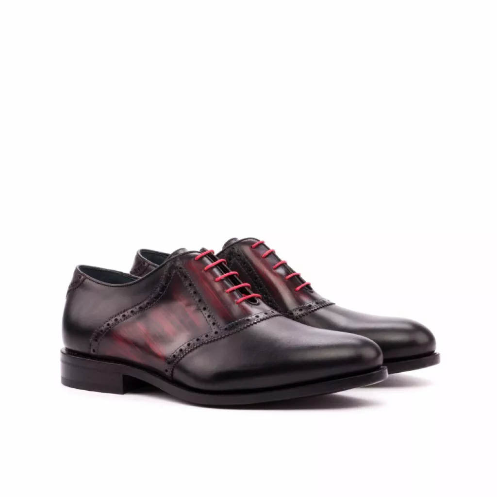 Liam Red & Black Patina Goodyear Welted Oxford