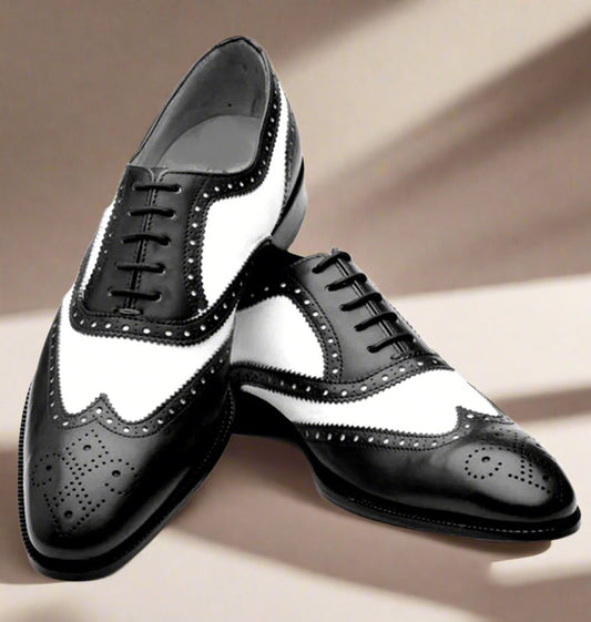 Tyrel Black White Brogue