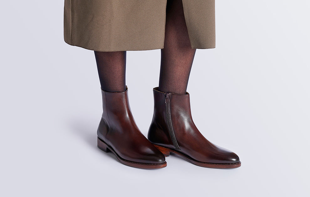 Ava Chocolaty Brown Side Zip Boot for Women
