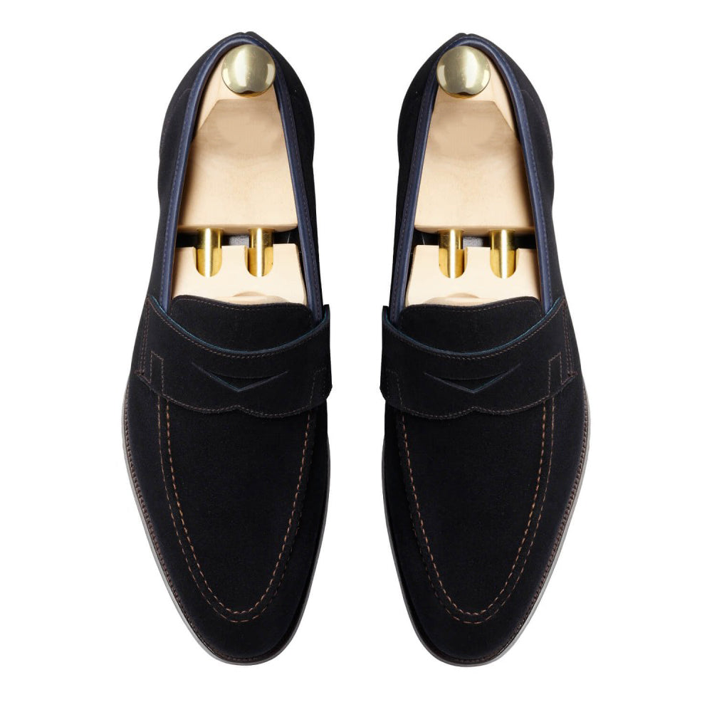 David Navy Blue Penny Loafer