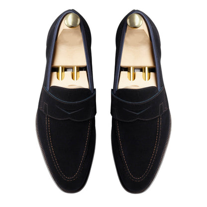 David Navy Blue Penny Loafer