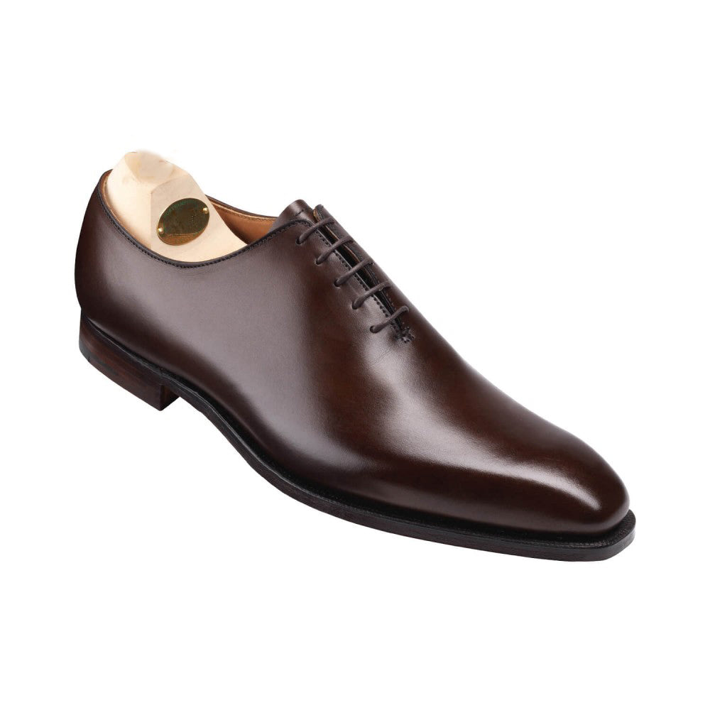 Dark Brown Leather Formal Wholecut Oxford Lace Up Shoes for Men with Leather Sole. Goodyear Welted Construction Available.