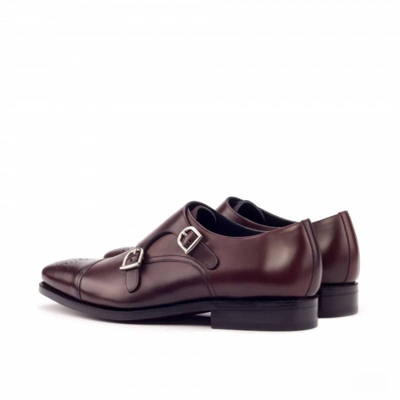 Quinn Burgundy Leather Double Monk Strap