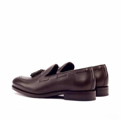 Gabriel Dark Brown Pebble Grain Leather Tassel Loafer