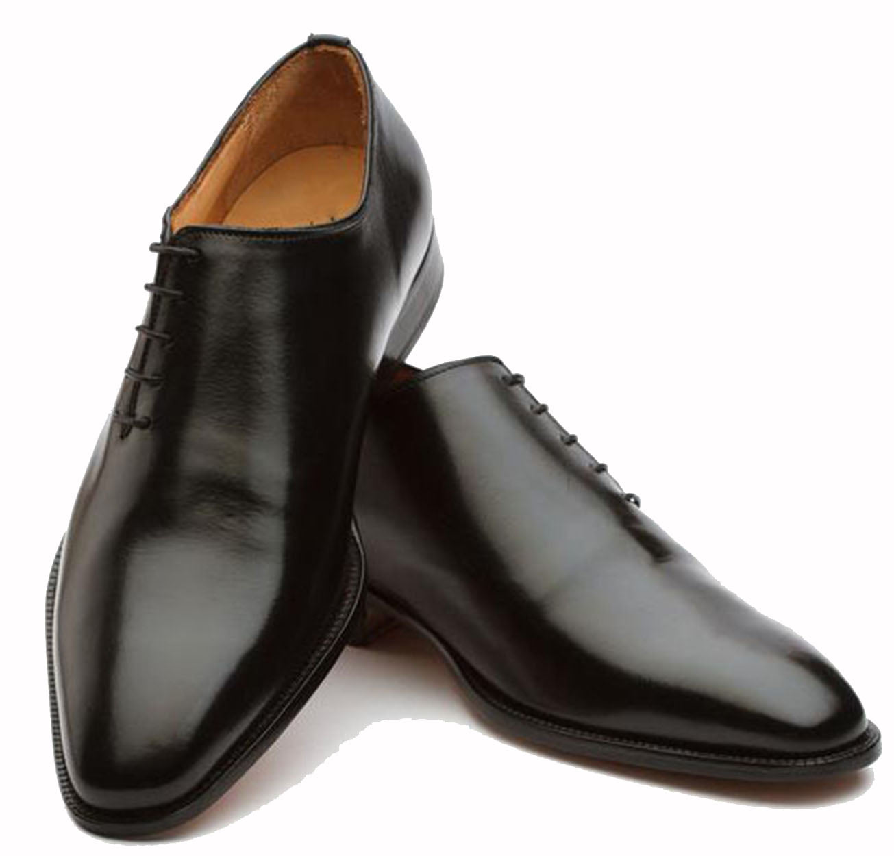 Black Leather Formal Wholecut Oxford Lace Up Shoes for Men with Leather Sole. Goodyear Welted Construction Available.