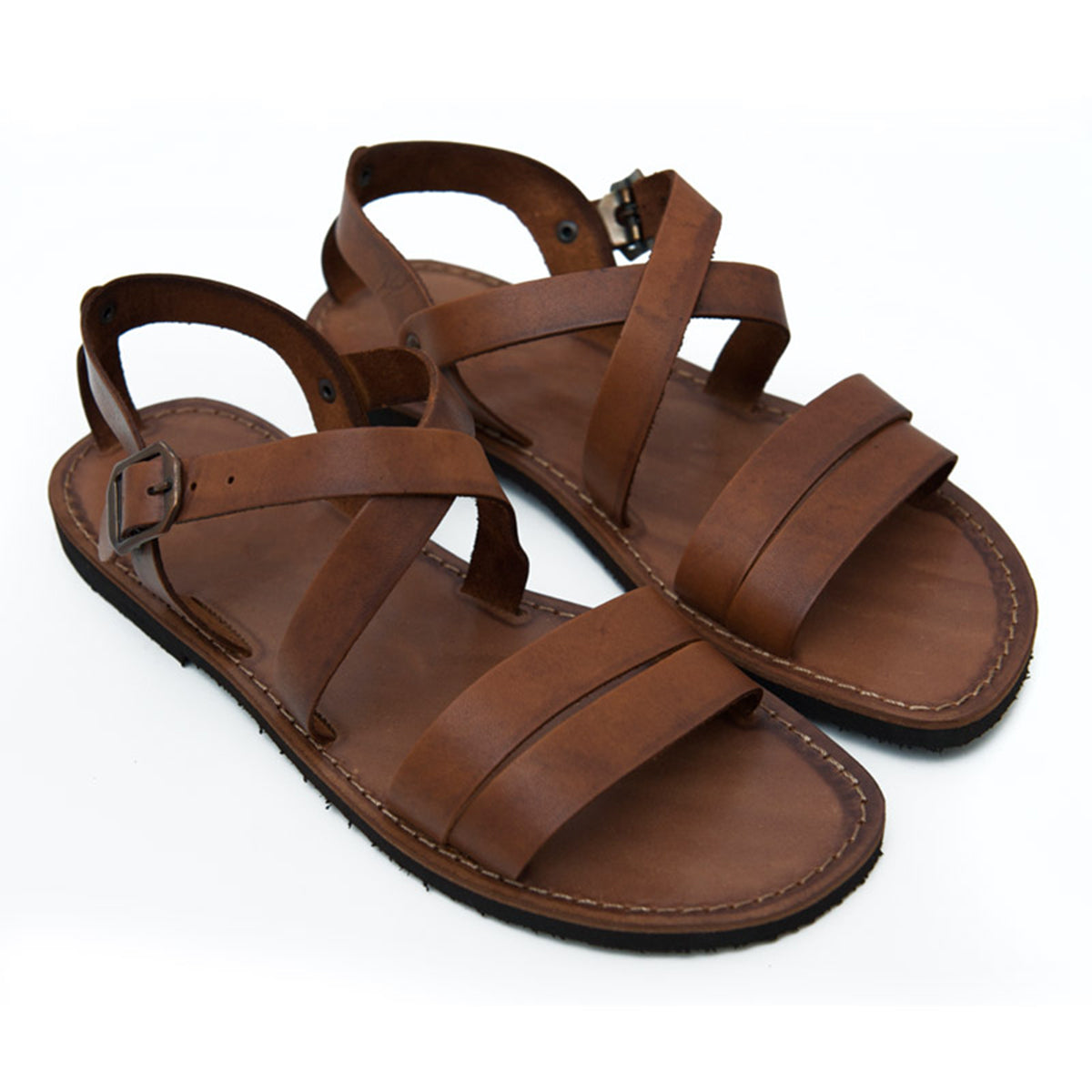 Tan Leather Strap Sandal