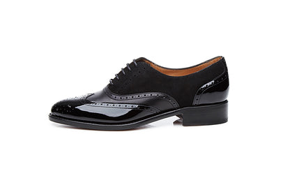 Headturner Black Patent Suede Oxford for Women