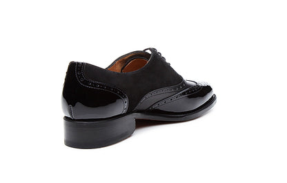 Headturner Black Patent Suede Oxford for Women