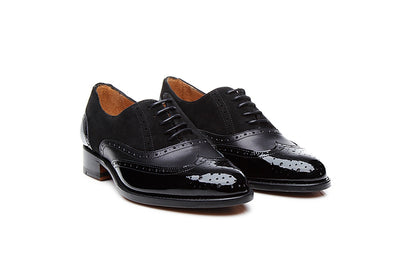 Headturner Black Patent Suede Oxford for Women