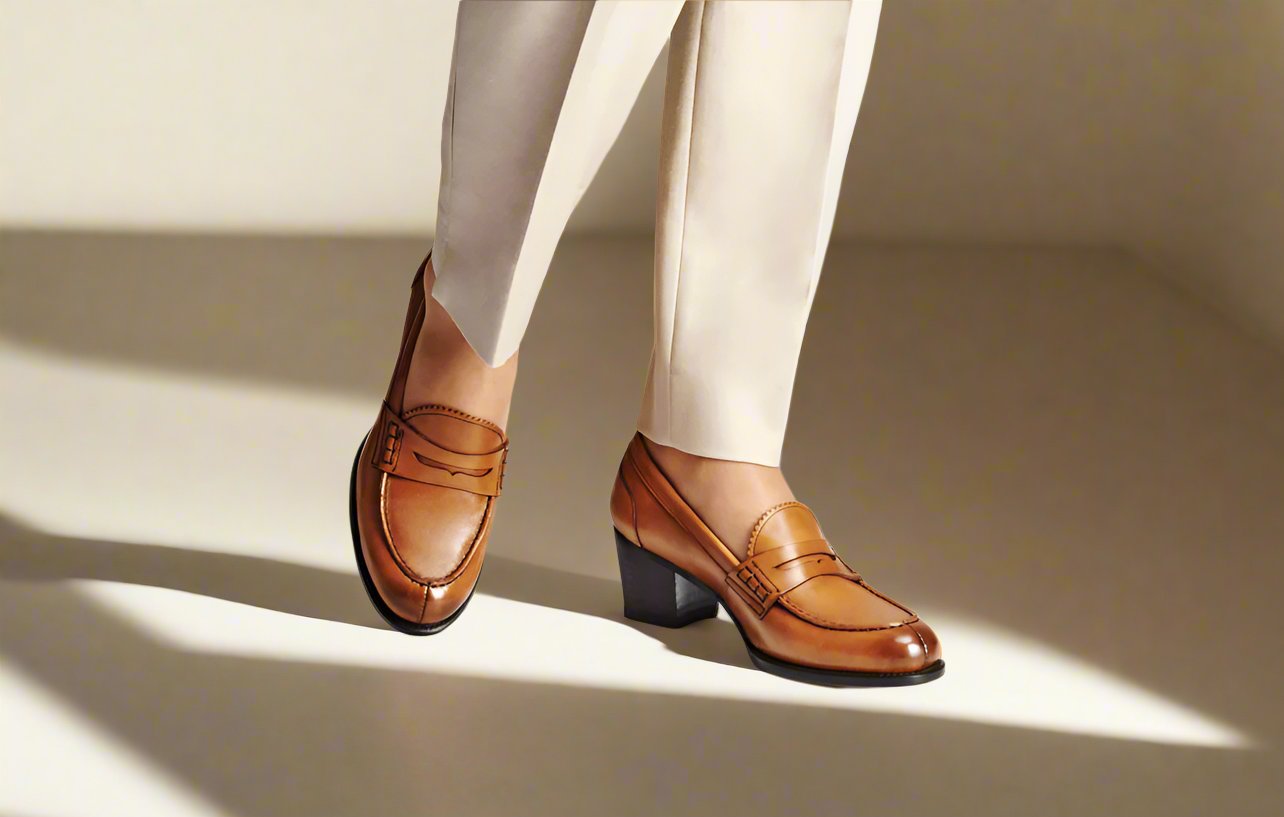 Back to Office Tan Leather Plump for Women
